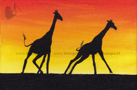 kunst kaart giraffen